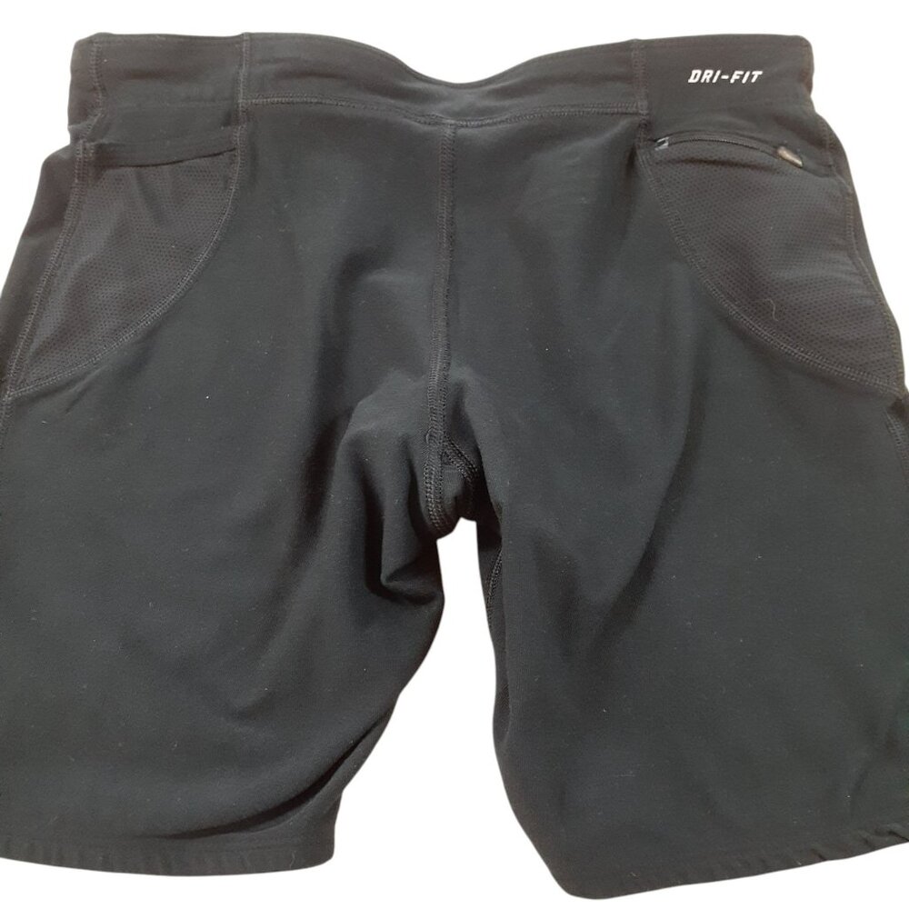 Nike Dri Fit Athletic Short Mens Size Medium Black Pull On Stretch Mid Rise - Picture 2 of 4